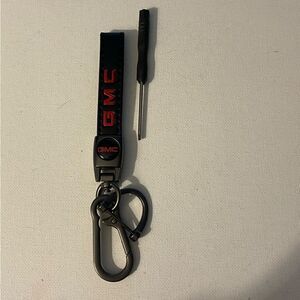 GMC key fob Keychain in black leather NWT